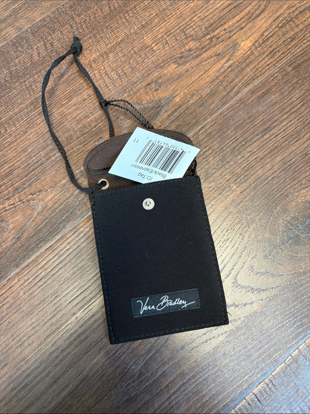 Vera Bradley NWT Black and Espresso unisex ID/ Card holder